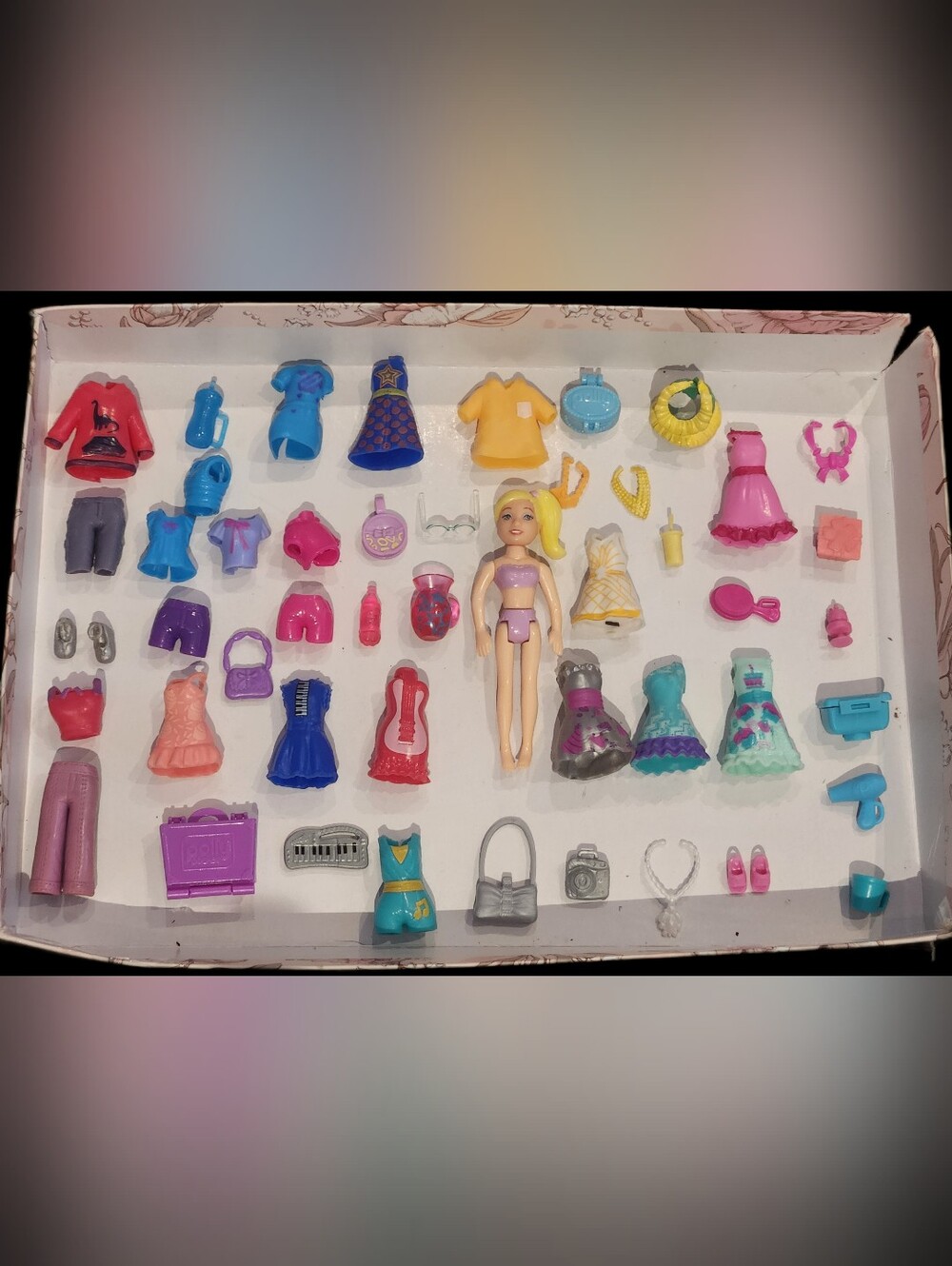 VTG Polly Pocket Doll with Clothes & Accessories Lot